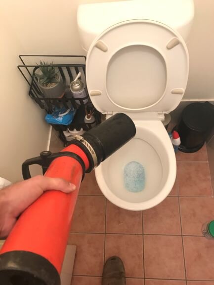 Plunge to clear the blocked toilet