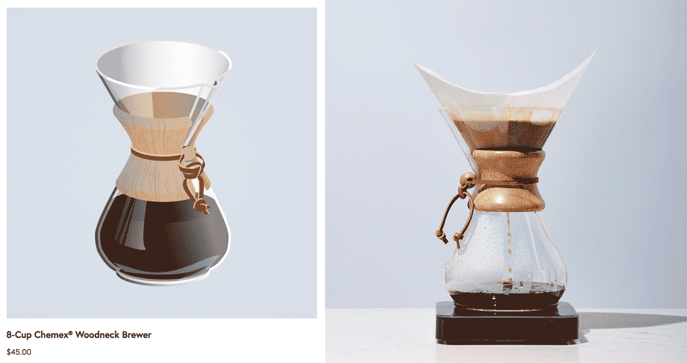  I helped to art direct a photoshoot based on my illustrations, and then created these gifs that serve as  instructional coffee brewing guides on the Joe website.  