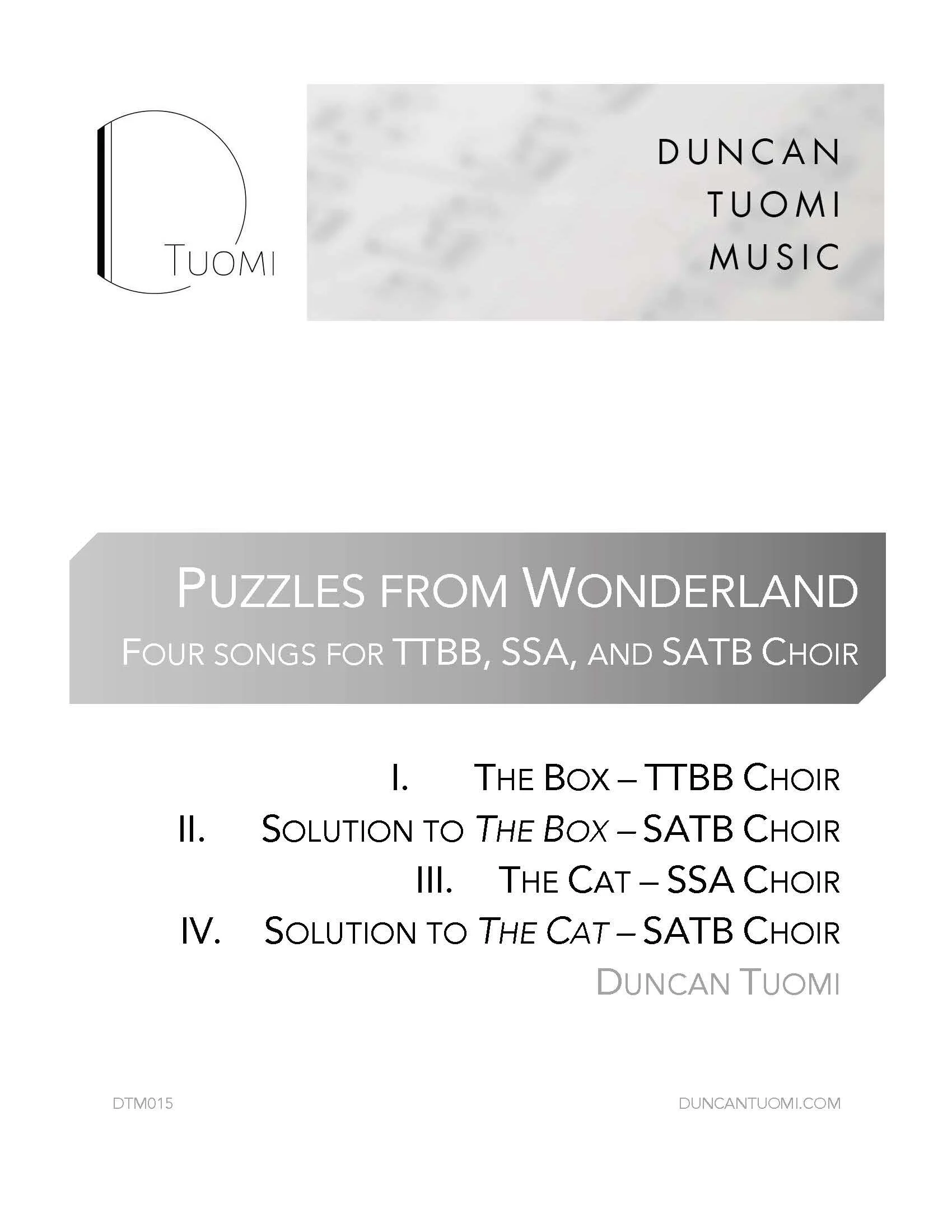 Puzzles from Wonderland - SATB - DTM015