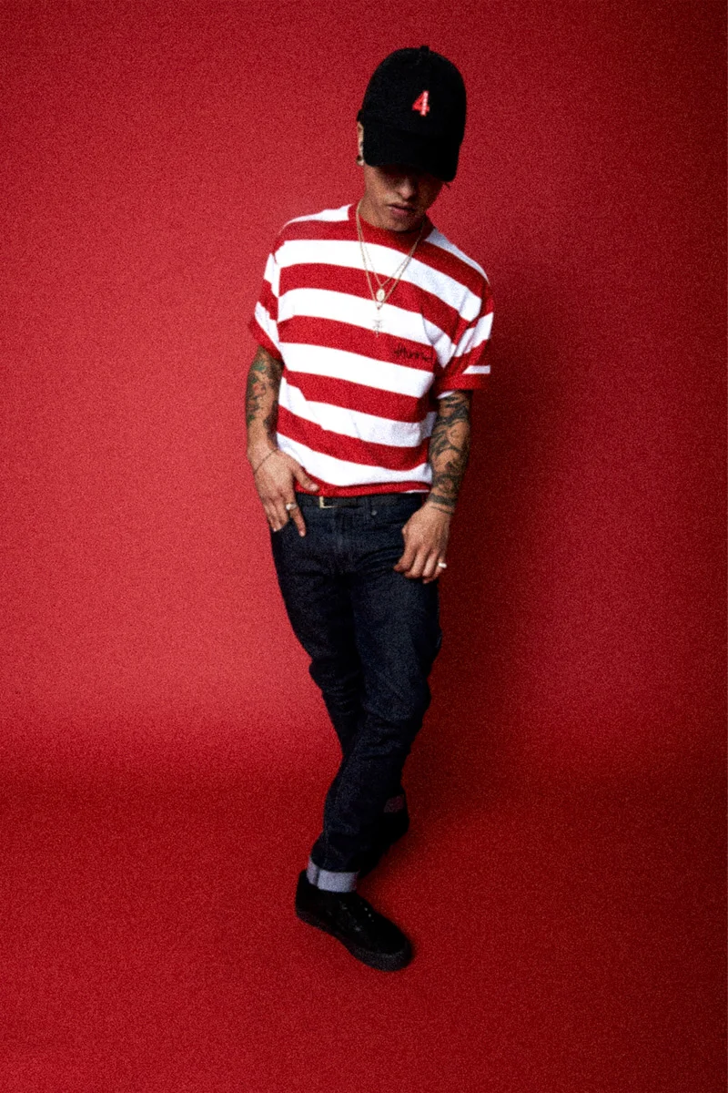  Custom striped tee shirts with embroidered details on the chest - the best seller of the season. 