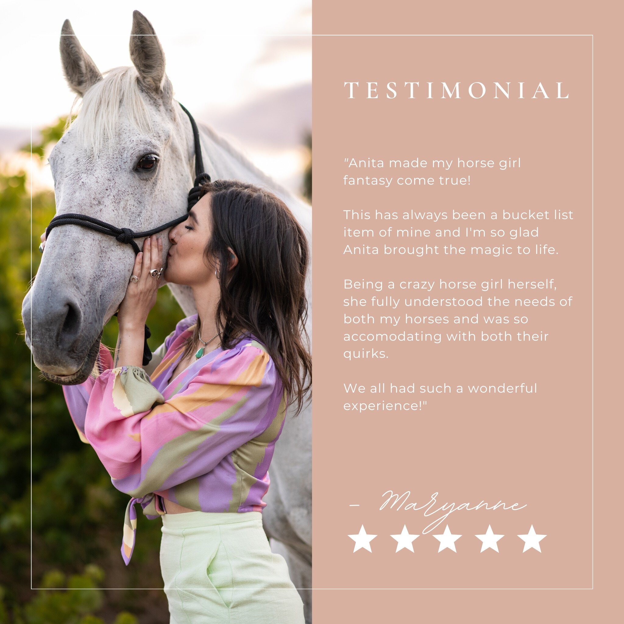 I'm here to share a heartwarming testimonial from my recent photo session with Maryanne and her stunning horses, Winter and Noah.
⁣
Maryanne had always dreamt of a horse girl fantasy and I was honoured to bring her vision to life. As a fellow horse l