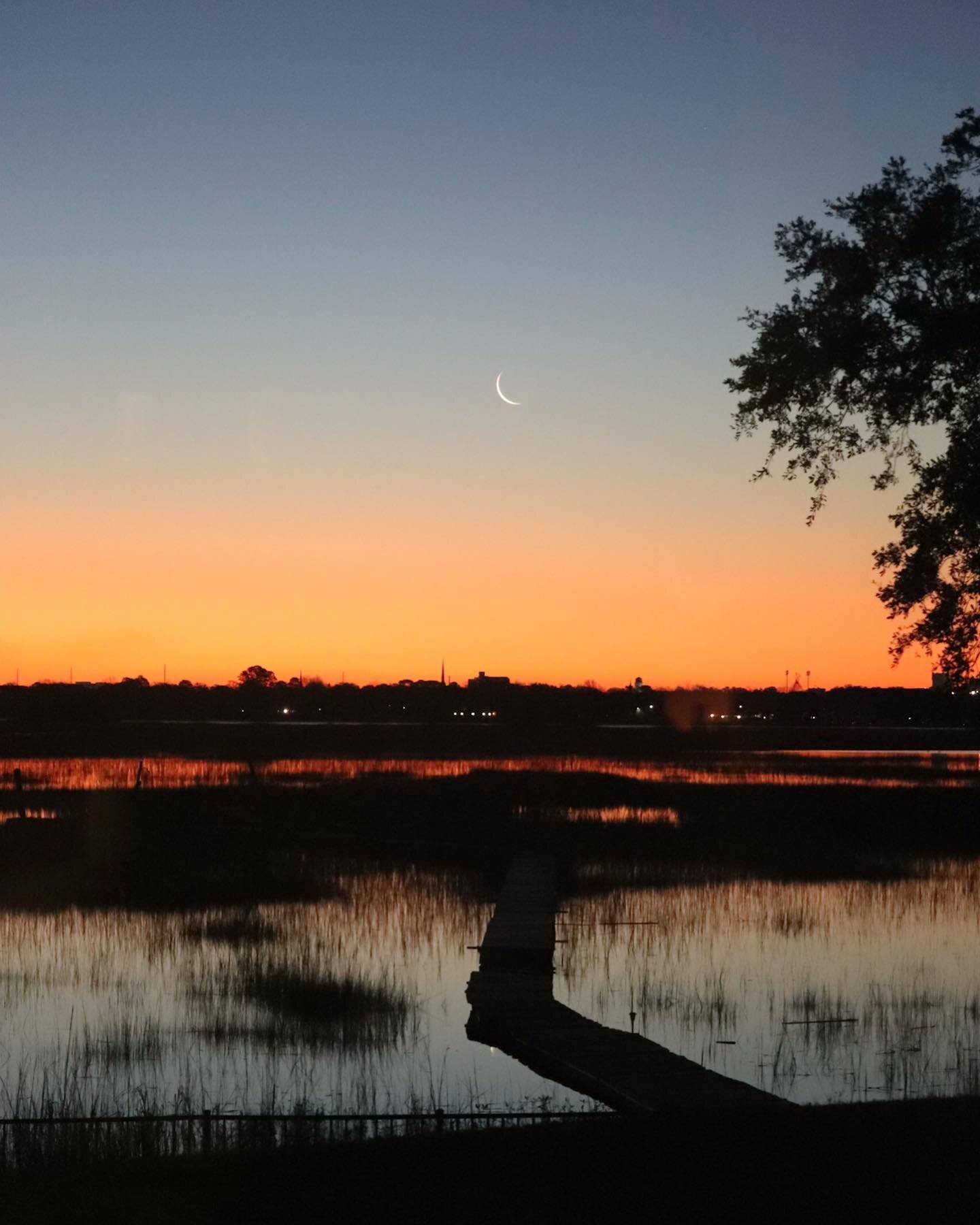 A Lowcountry Morning 🌙🌴

the most #lowcountry #morning 😁
(no filter or nothin)
.
.
.
.
#lowcountryliving #moonphotography #morningmoon #risingsun #breakofdawn #dawn #wildlifephotography #landscapephotography #marshlands #creek #marsh #dock #southc