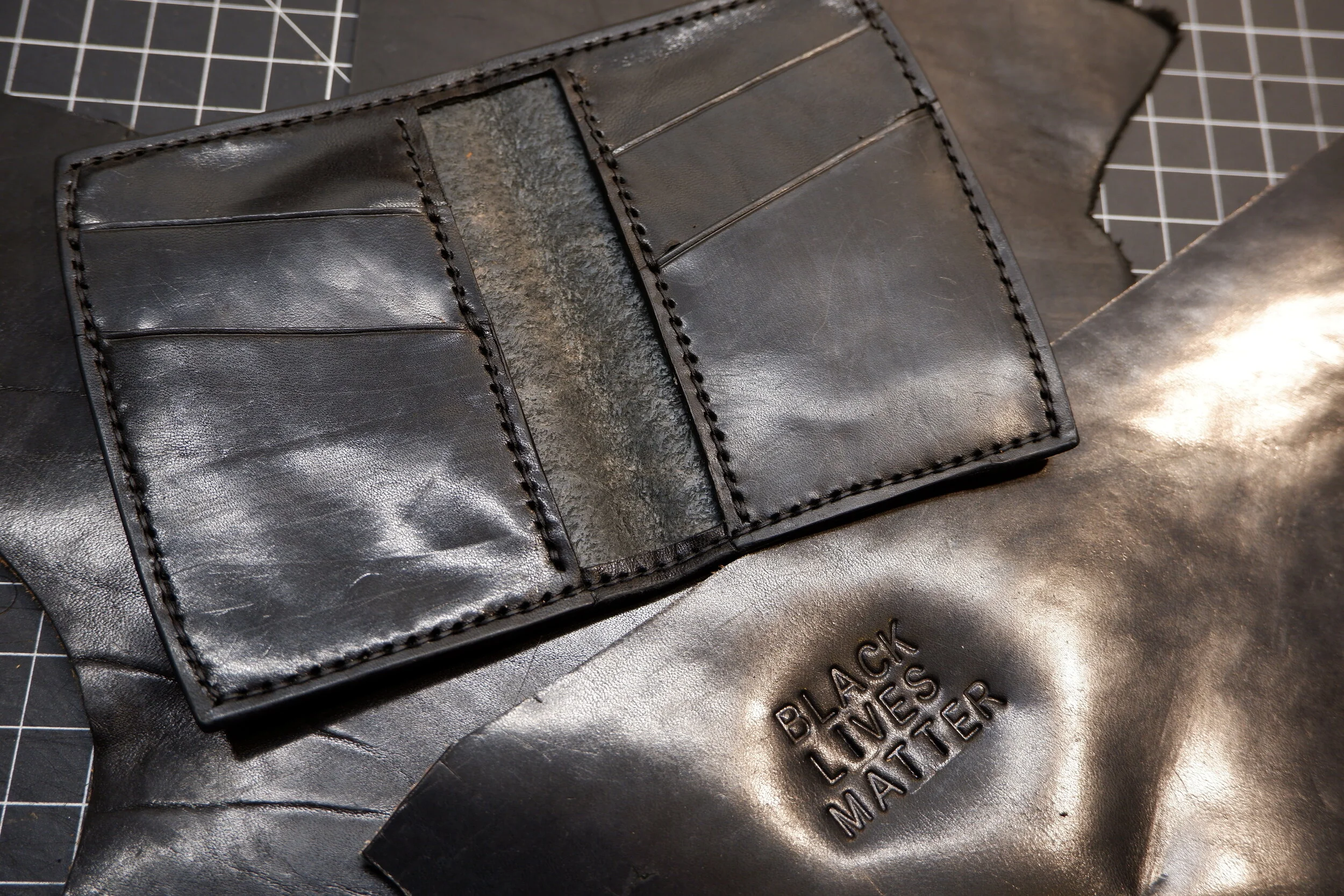 RAFFLE--Slim folding card case--Fundraiser for Don't Shoot PDX