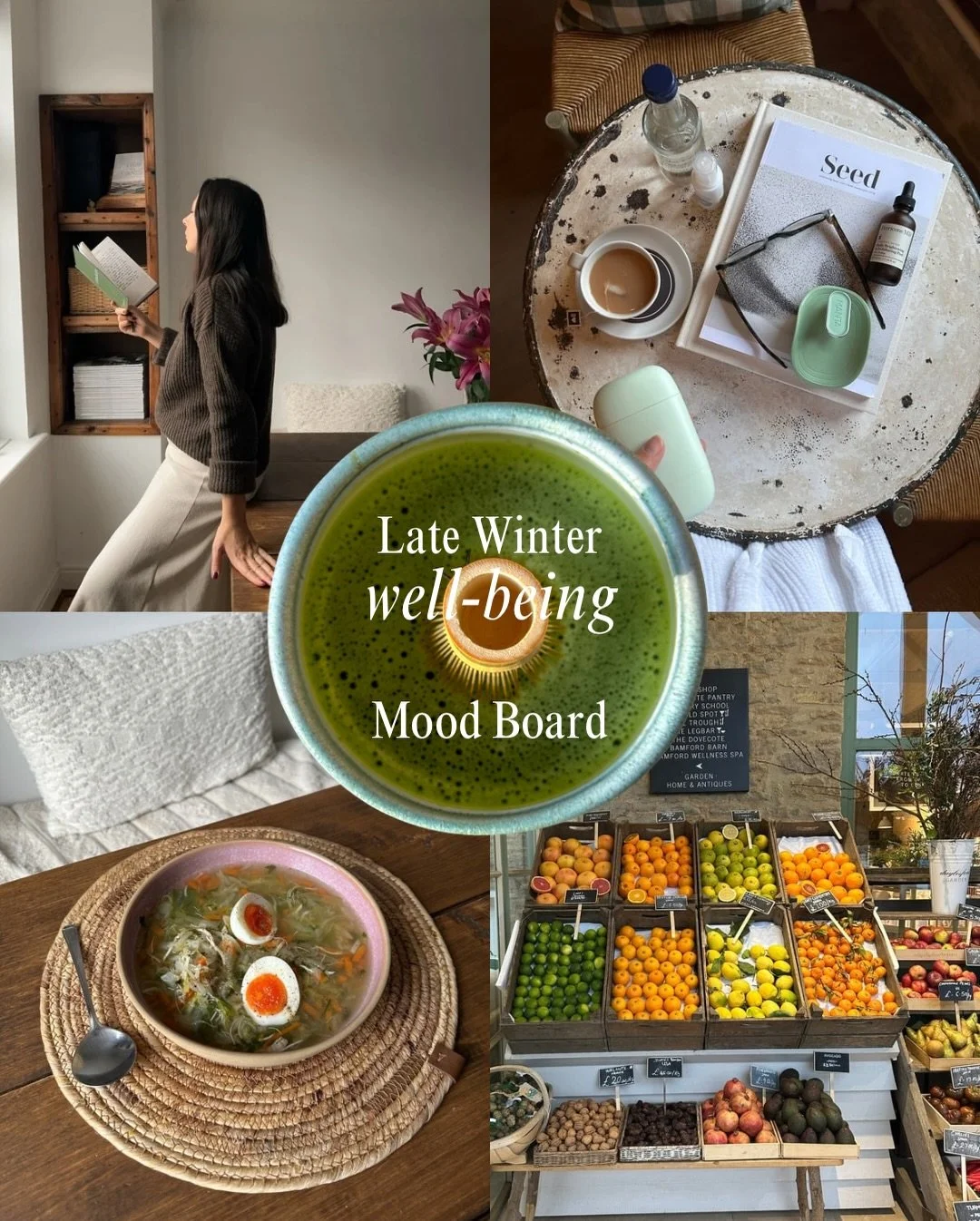 Seasonal lifestyle choices to connect to ourselves in a holistic way and stay inspired, well, and creative. 🤎

a late winter wellbeing mood board #winterwellness