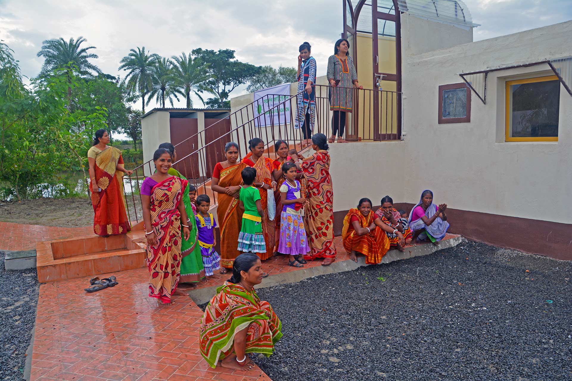 The Samarpan Foundation Women outside school built by Patrick San Francesco