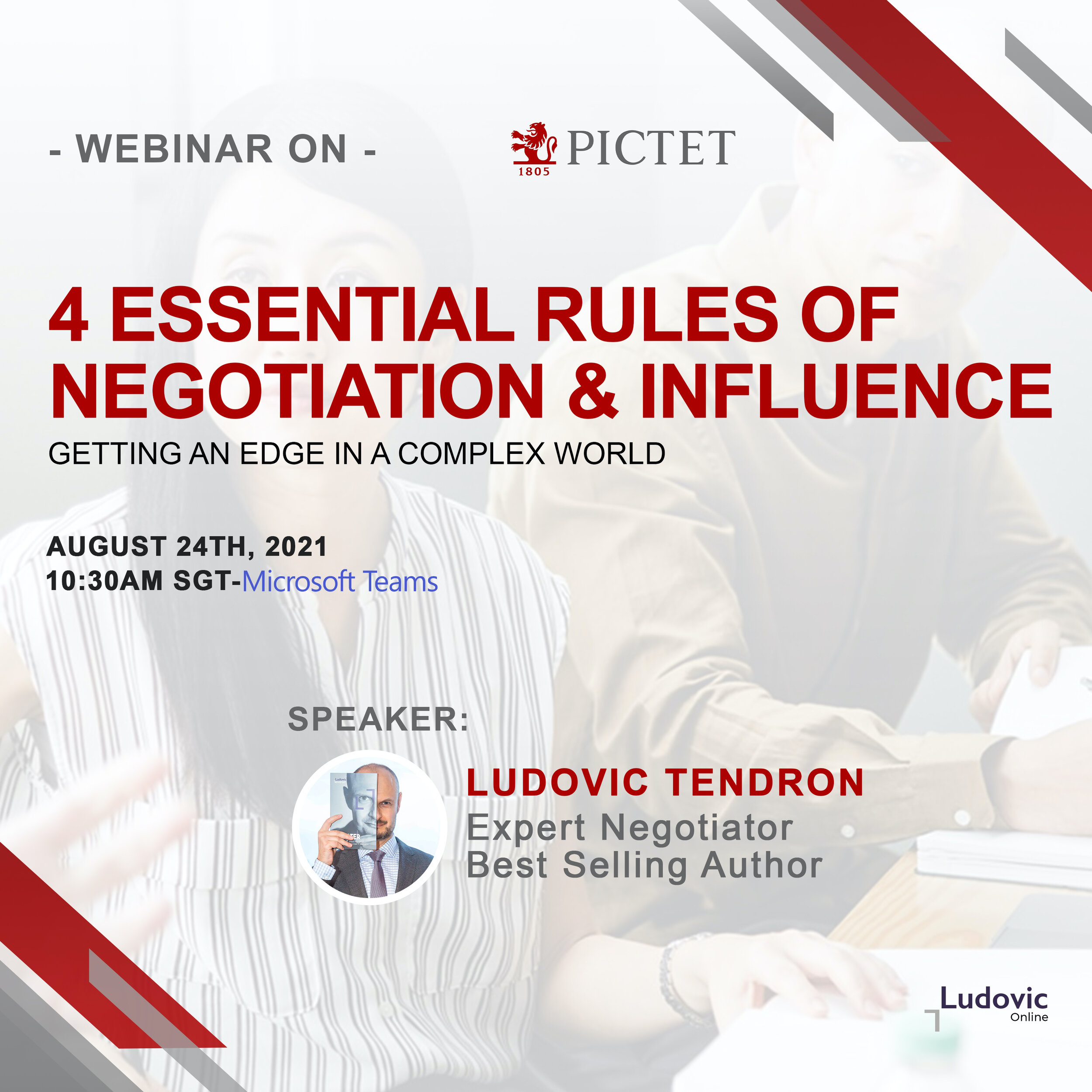 Webinar on Negotiation &amp; Influence given to Pictet