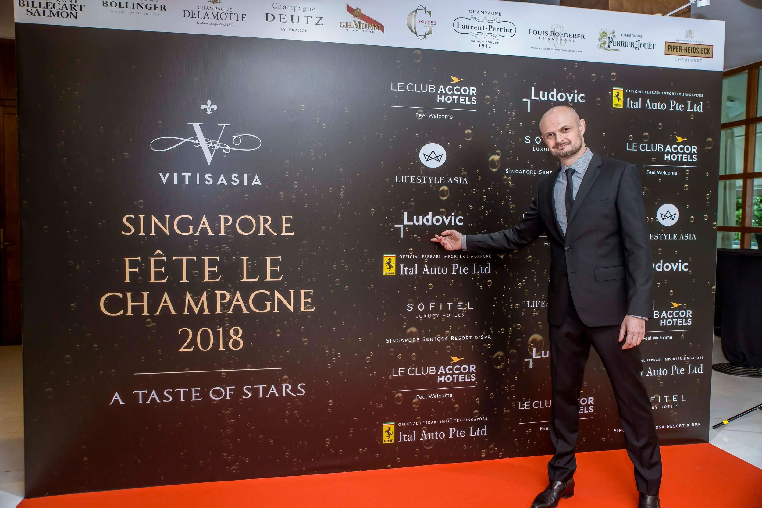 Ludovic Tendron at a Vitisasia luxury brand partnership event in Singapore.
