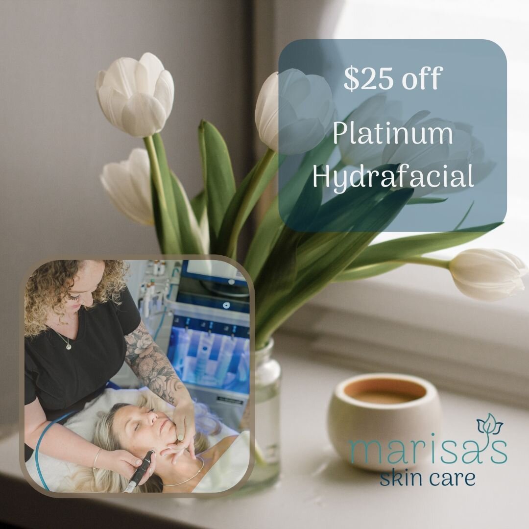 It's time to greet spring with our ever popular seasonal facial! Save $25 on our Platinum Hydrafacial $290 (reg $315)

Dermaplaning + Hydrafacial + Hydrating Booster + LED therapy will leave you fresh as a spring tulip!

It&rsquo;s really all you nee