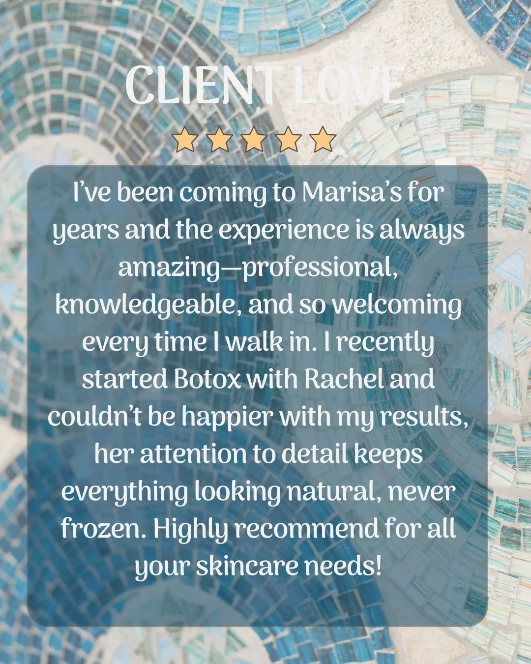 We&rsquo;re so grateful for kind words like these 💛 Thank you for trusting us with your skin year after year and for sharing your experience. Rachel is truly passionate about creating natural, beautiful results, and we love hearing how happy you are