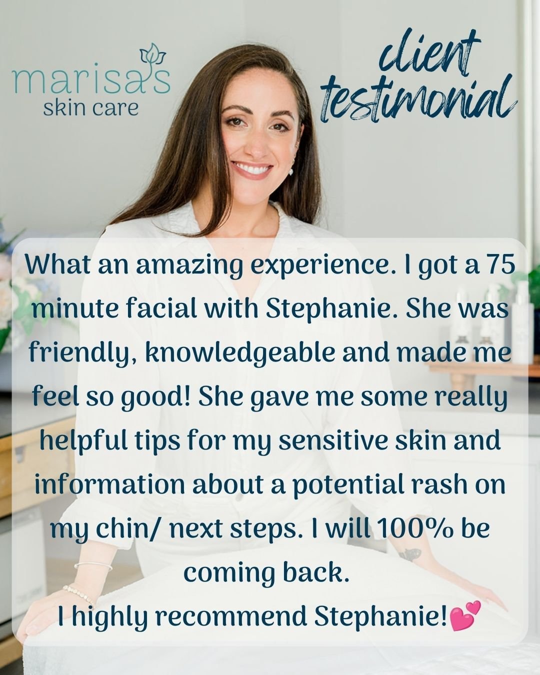 Nothing makes us happier than hearing our clients leave feeling confident, cared for, and glowing ✨

A huge thank you to this beautiful client for trusting Stephanie with your skin journey and for sharing your experience with us @estystephanie