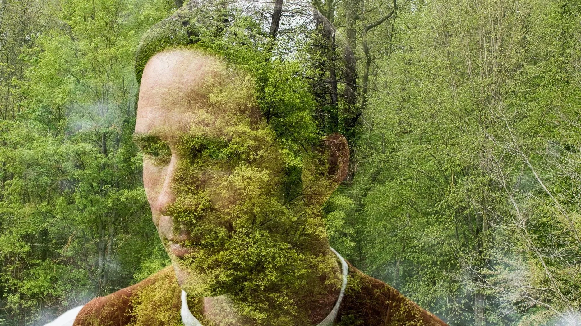 Jason Gardner Spent 3 Hours in a Paris Forest Using Only Natural Light. His Double Exposure Technique Makes Faces Disappear Into Nature