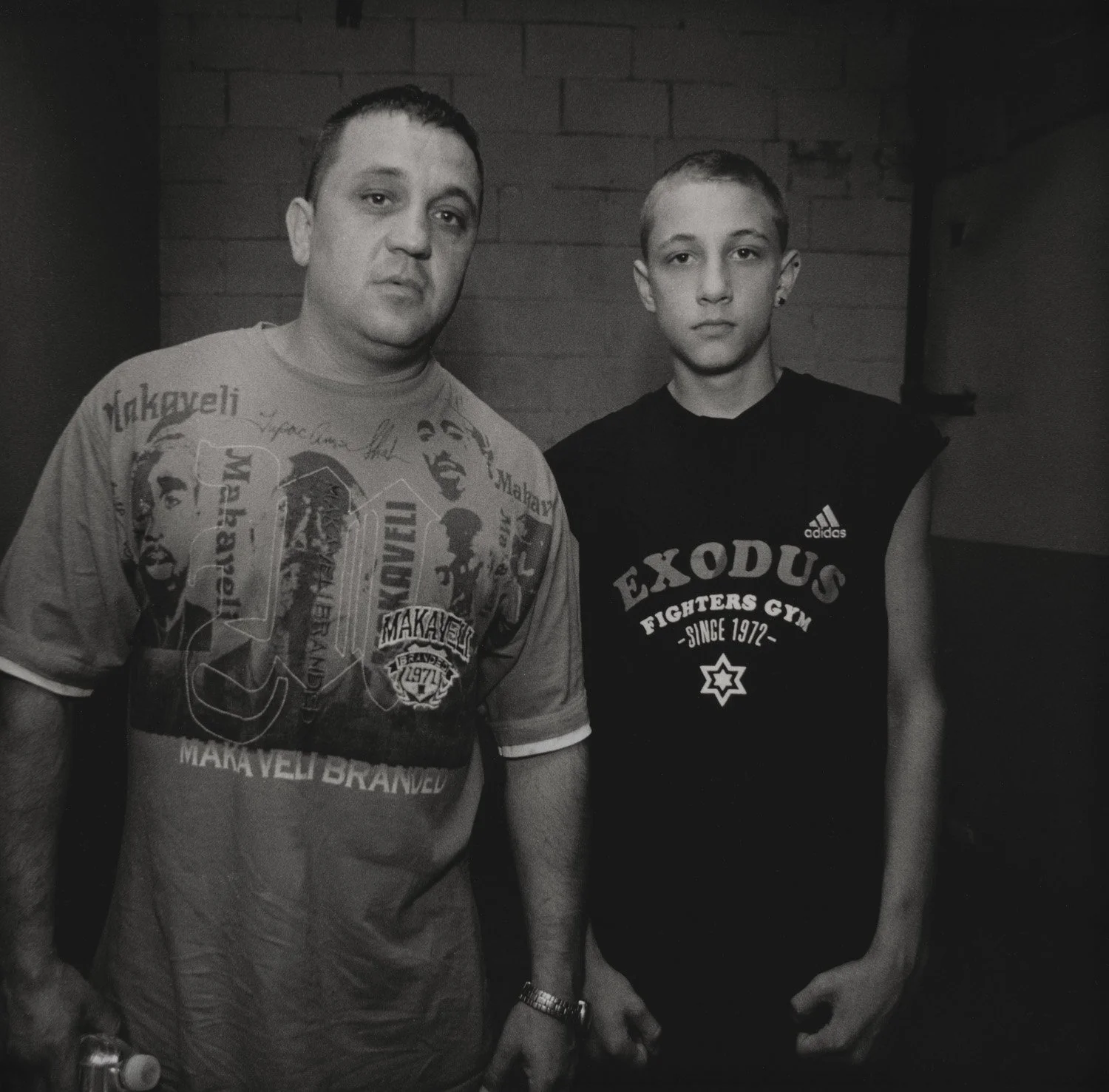Zsolt and his Dad, Sully's Gym, Toronto, Ontario, 2008.jpg