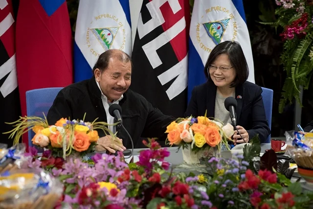 President Tsai Ing-Wen and President Daniel Ortega meet in Managua in January 2017