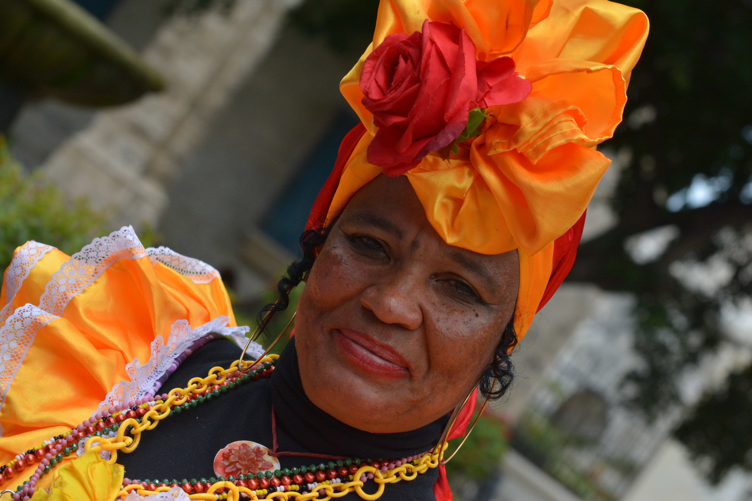 Cuban woman in traditional clothes