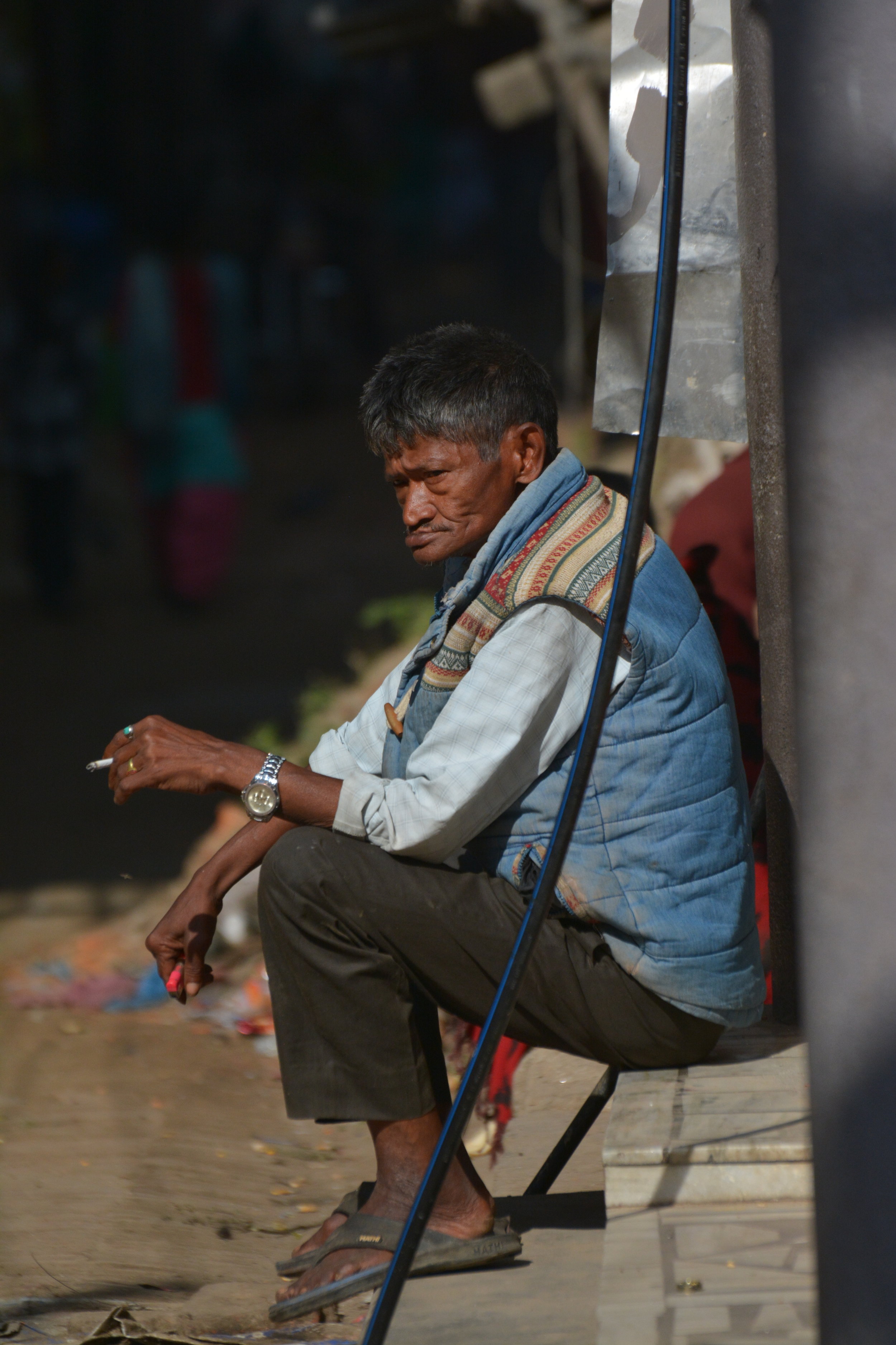 Nepal_Kathmandu_Street_Photo_Man Smoking.JPG