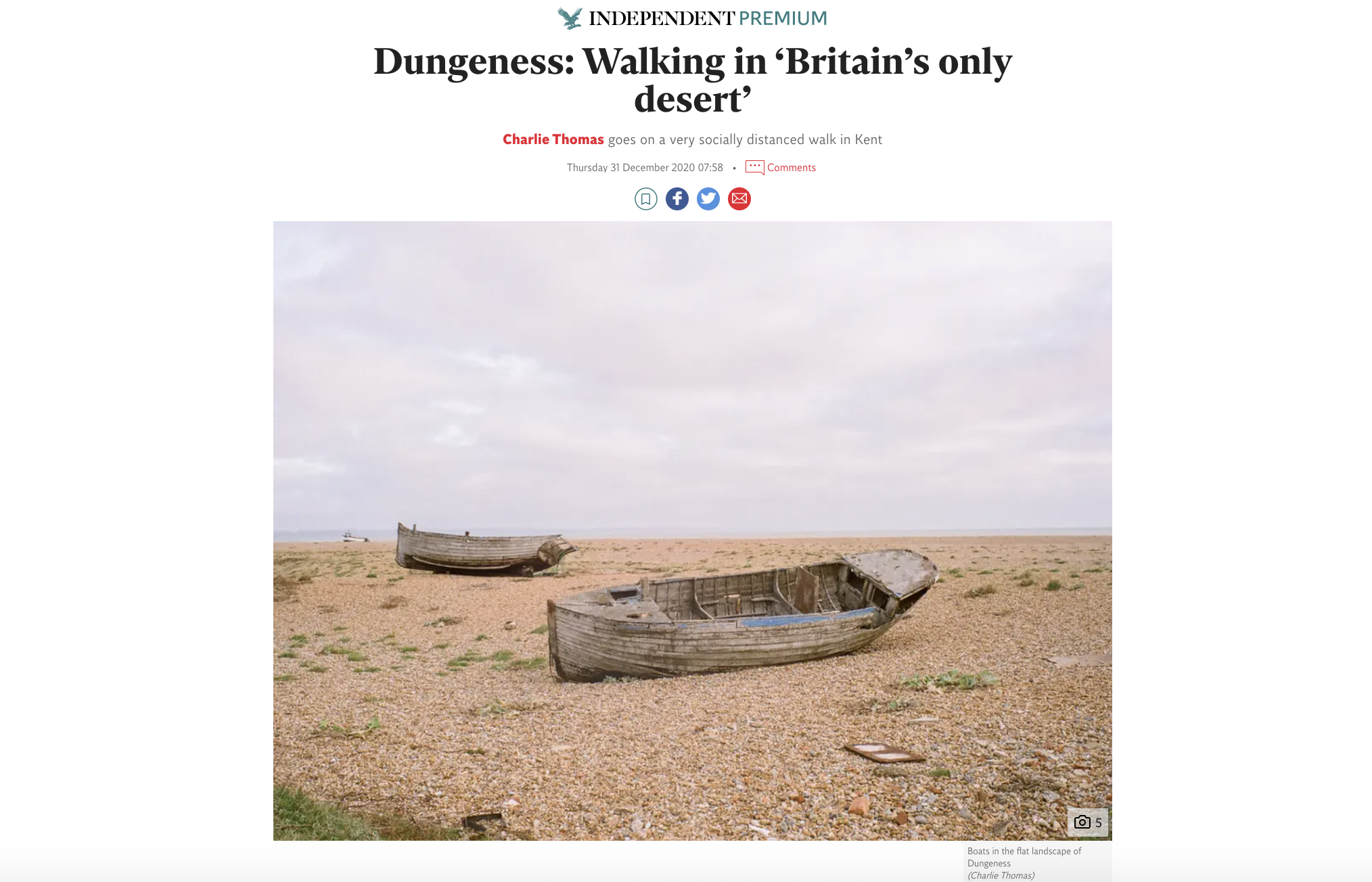 The Independent - Walking in Dungeness