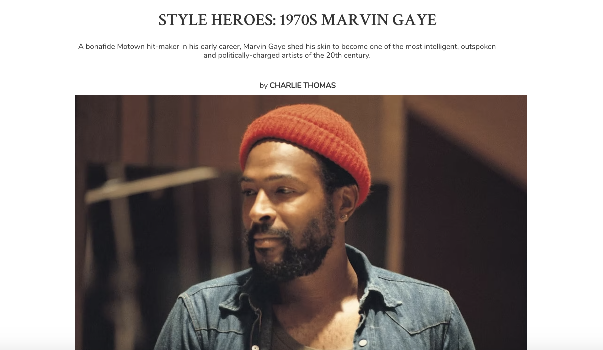 The Rake - Style Heroes, Marvin Gaye