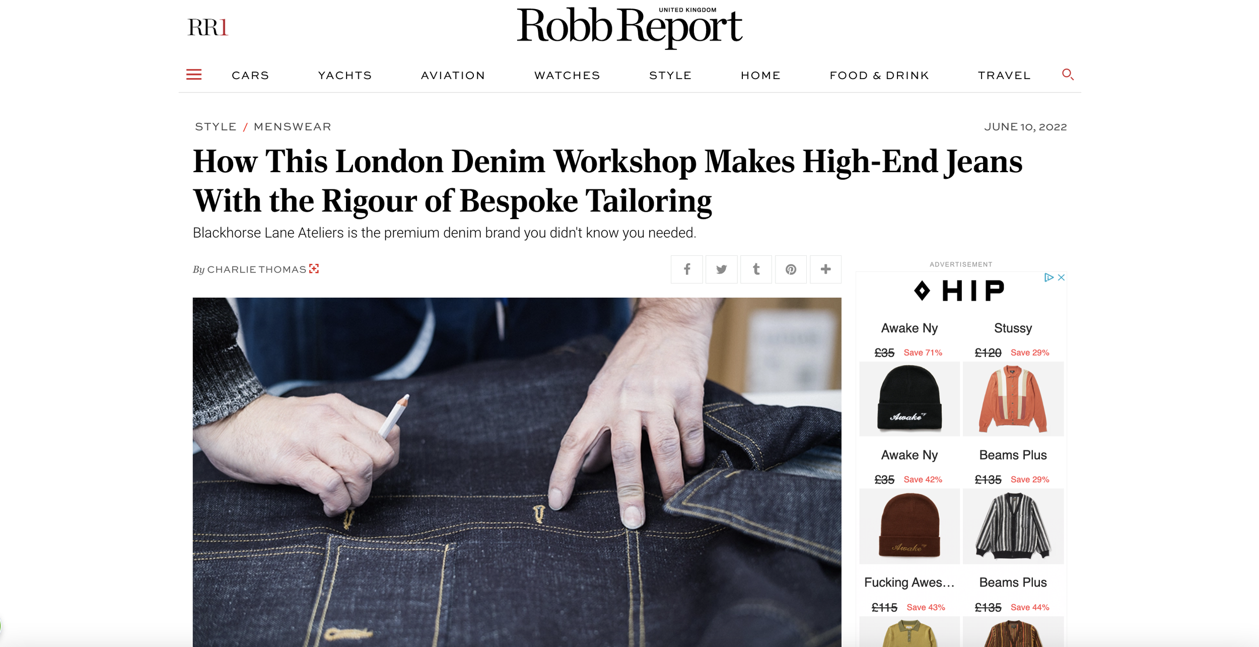 Robb Report - Blackhorse Lane Ateliers