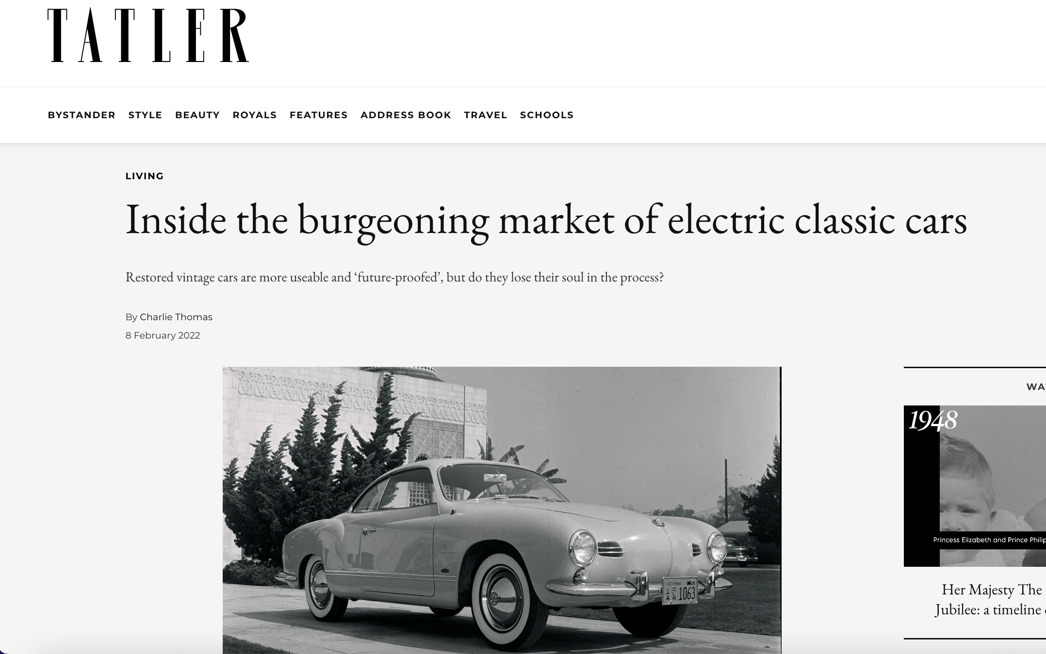 Tatler - Inside the world of electric classic cars