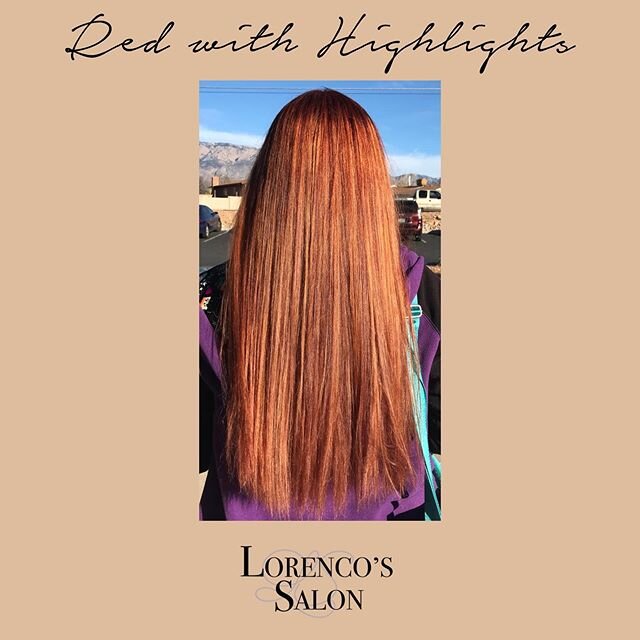 Beautiful red with highlights⭐️ Make an appointment today at Lorencos.com or call 505-255-8693 
#abqspa #abqsalon #lorencos #lorencossalon #hair #abqhair #abqhairstylist #abqhairsalon #abqhaircolor #lorencoshair #lashextensions #classiclashes #classi