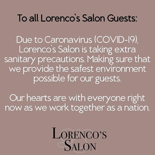 Taking extra precautions... -Lorenco&rsquo;s Salon