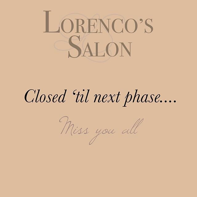 Per the governor&rsquo;s orders today, Wednesday the 13th we will remain closed until the next phase. We are unsure of that date, but estimating around June 1st. We are sorry for the late notice if you scheduled with us. Please visit our website to r