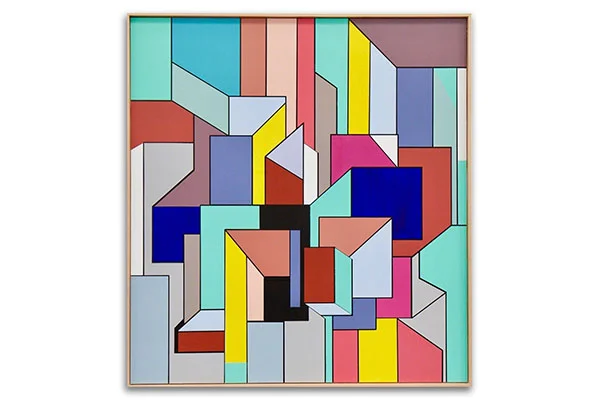 City of Quartz Mixed Media on Wood Panel Private Collection