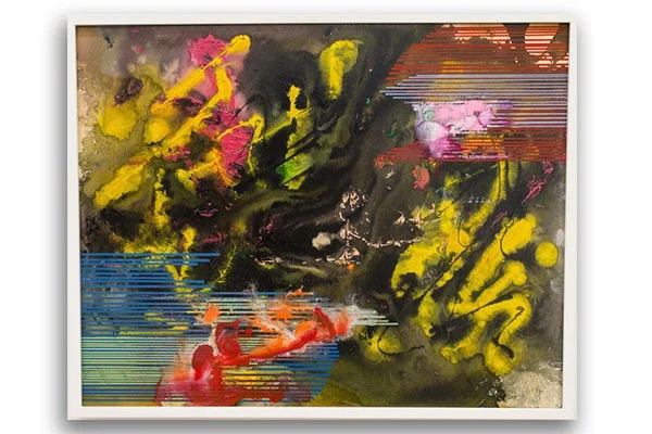 Cuando la Pintura aya su Destino II Mixed Media on Wood Panel 19 × 23 in; 48.3 × 58.4 cm 2017, Private Collection Series: Rivers of Life / When Paint Finds It’s Destiny
