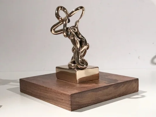 Infinitude 7 High-Polished Bronze, Walnut and Acrylic 7 1/2 × 5 1/2 × 5 1/2 in; 19.1 × 14 × 14 cm Infinitude 2017