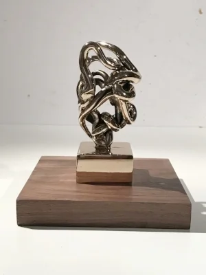 Infinitude 5 High-Polished Bronze, Walnut and Acrylic 7 1/2 × 5 1/2 × 5 1/2 in; 19.1 × 14 × 14 cm Infinitude 2017