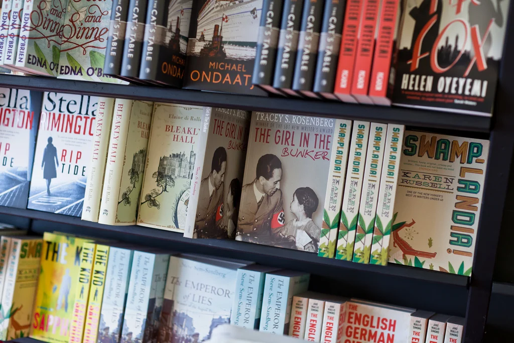 The Girl in the Bunker on the shelves of the Edinburgh International Book Festival. Photo credit: Chris Scott