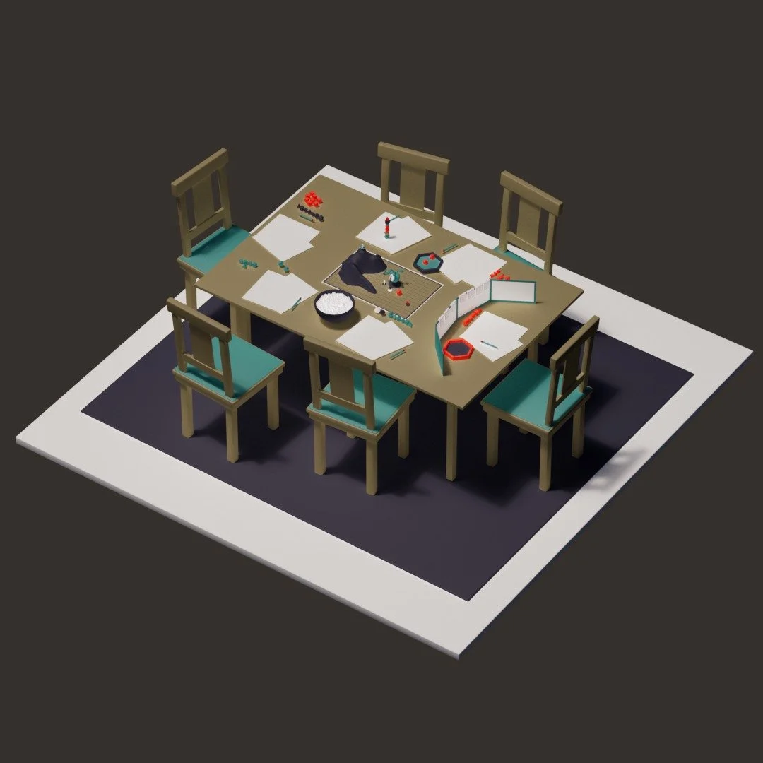 My first homework assignment for School of Motion's Cinema 4D Basecamp. My favorite place? At a DnD table. Tag urself (I'm the beholder) #cinema4d #schoolofmotion