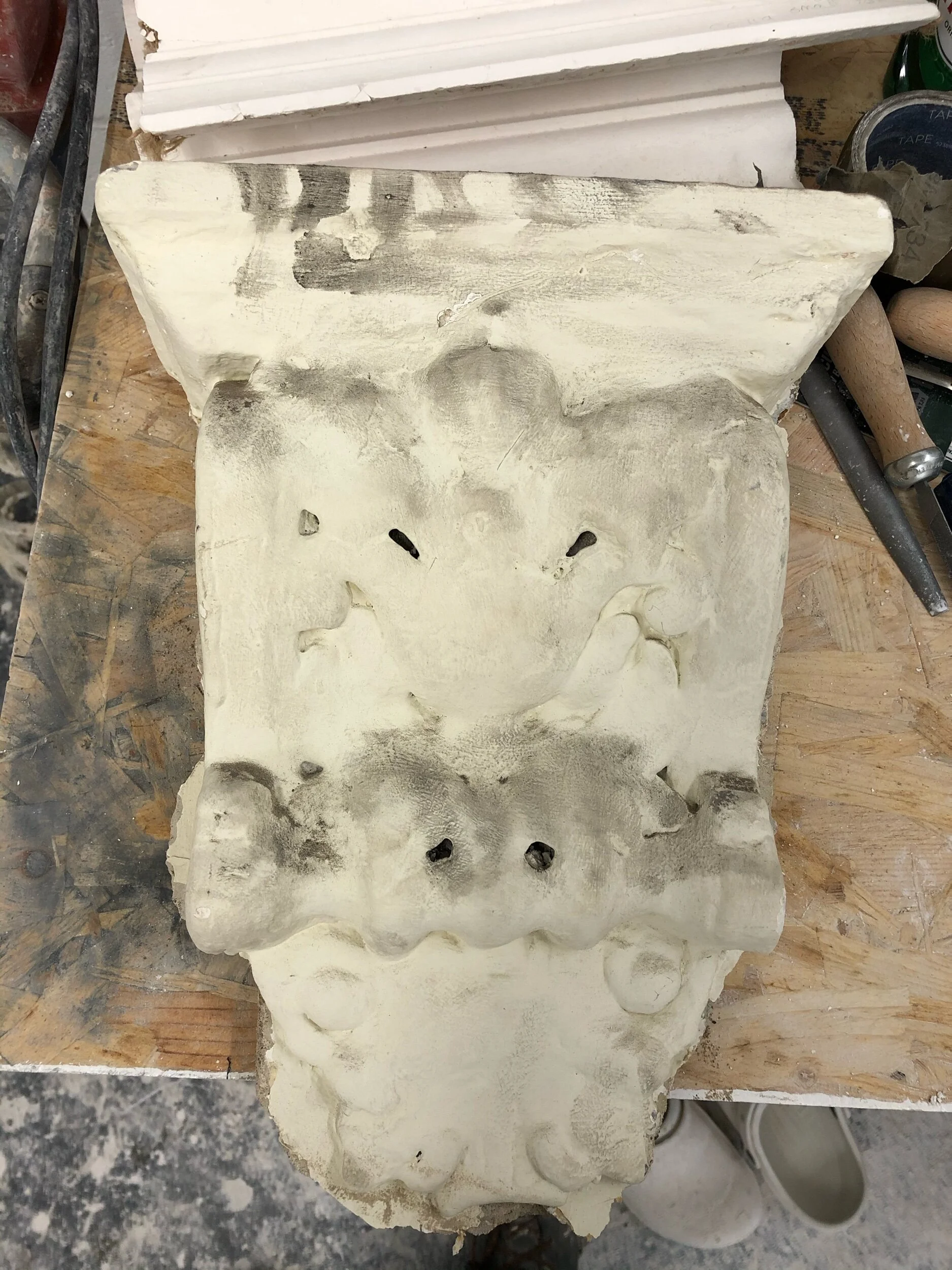 Corbel restoration project at Russell St, York