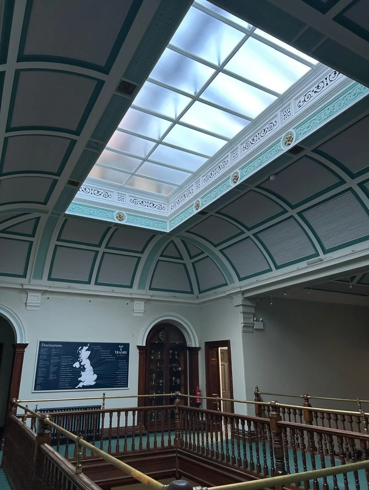 Delighted to see scaffolds coming down at Tranby School and great to see the finished job , All restored from water ingress damage caused onto plasterwork.  We all enjoyed on this interesting project.