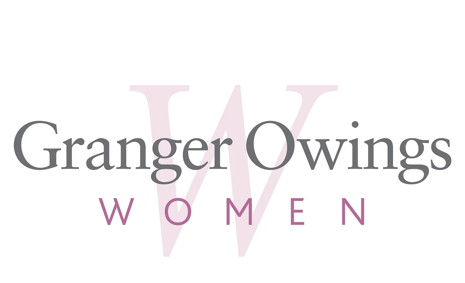 Granger Owings has been a Main street stalwart selling men’s clothing for 40 years. In the last few years, the store has expanded it’s offerings to include womenswear. This brand combines the traditional Granger Owings logo with the “W” and “Women” to represent the store’s new department. A softer gray for Granger Owings was used along with the mauve palette for Women.