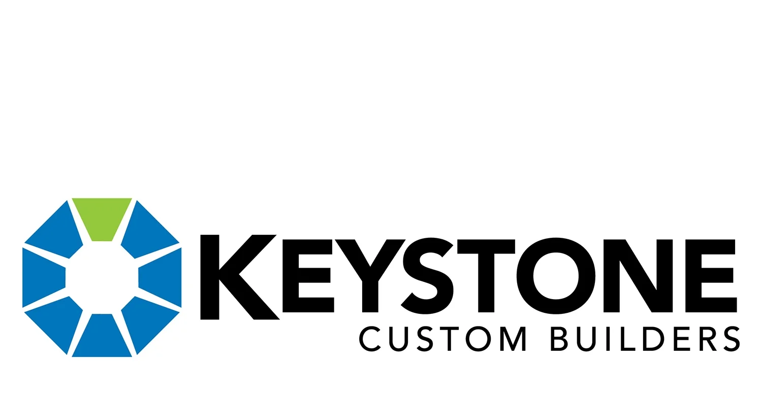 A keystone is a central stone at the summit of an arch, locking the whole together. Keystone Custom Builders does just that, with their custom home design and building. The mark's interlocking design reflects the integration of the various components of the services the company offers.