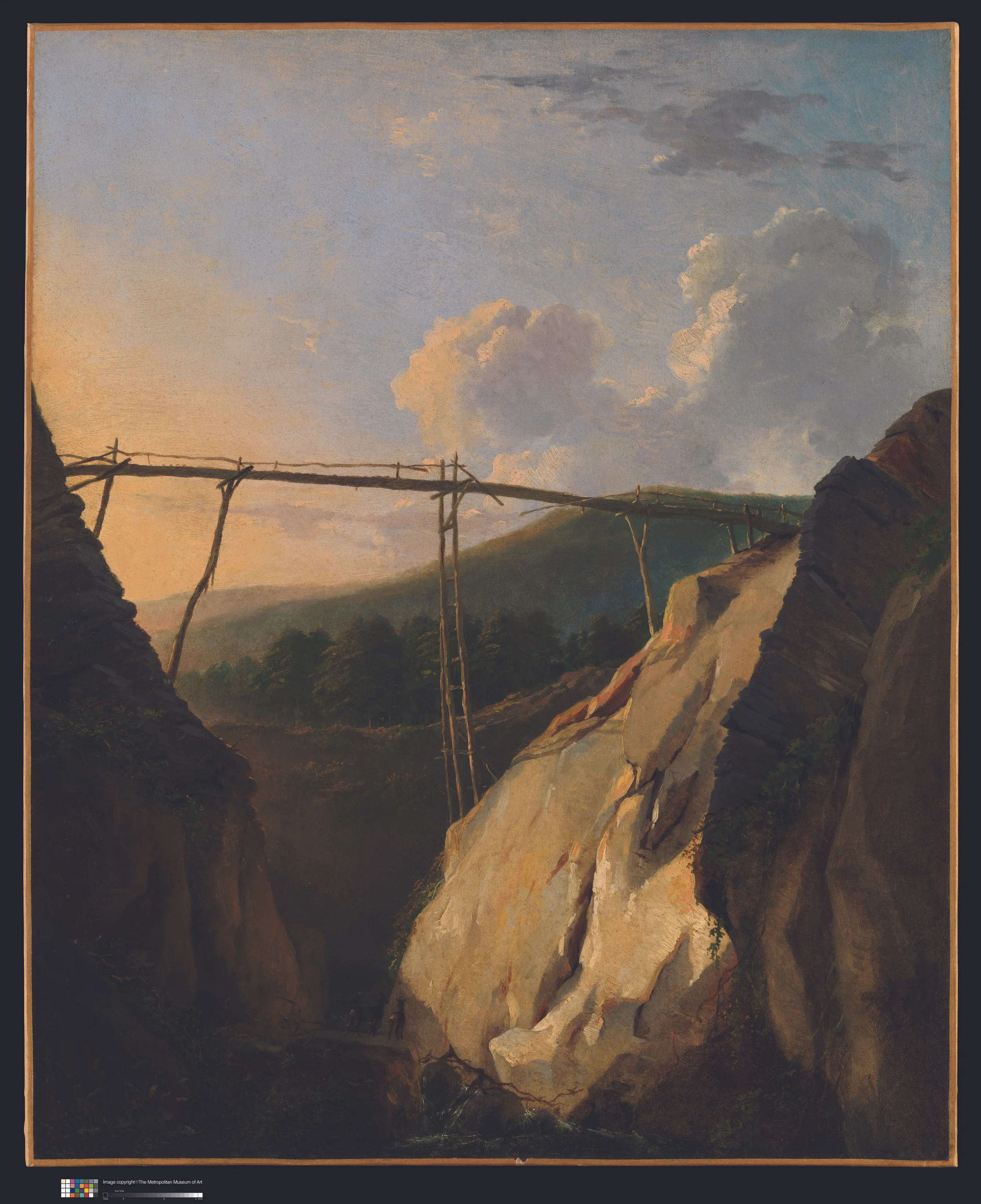 Eugéne-Joseph Verboeckhoven (1799 Comines-Warneton-Schaerbeek), Mountainous Landscape with Bridge , n.d. oil on paper, laid down on canvas, 57.2x46.4 cm. Museum of Art, New York, Whitney Collection, promised gift of Wheelock Whitney gift of Mr. and Mrs. Charles S. McVeigh, by exchange, 2003.42.55. Courtesy of the McMullen Museum of Art, Boston College.