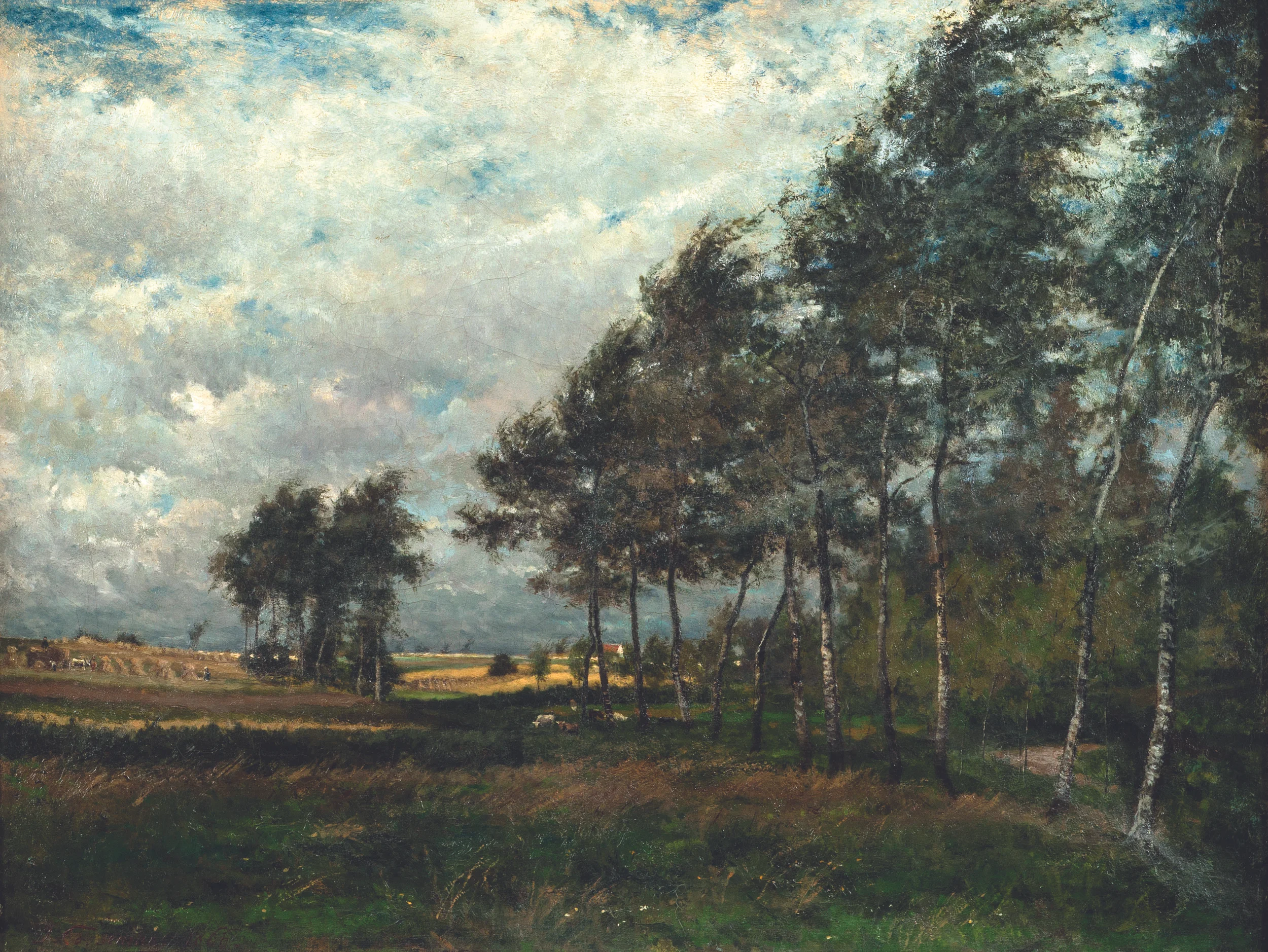 Joseph-Théodore Coosemans (1828 Brussels-Schaerbeek 1904), Landscape in the Countryside , 1866. Oil on canvas, 59.8 x 78 cm, Hearn Family Trust. Courtesy of the McMullen Museum of Art, Boston College'.
