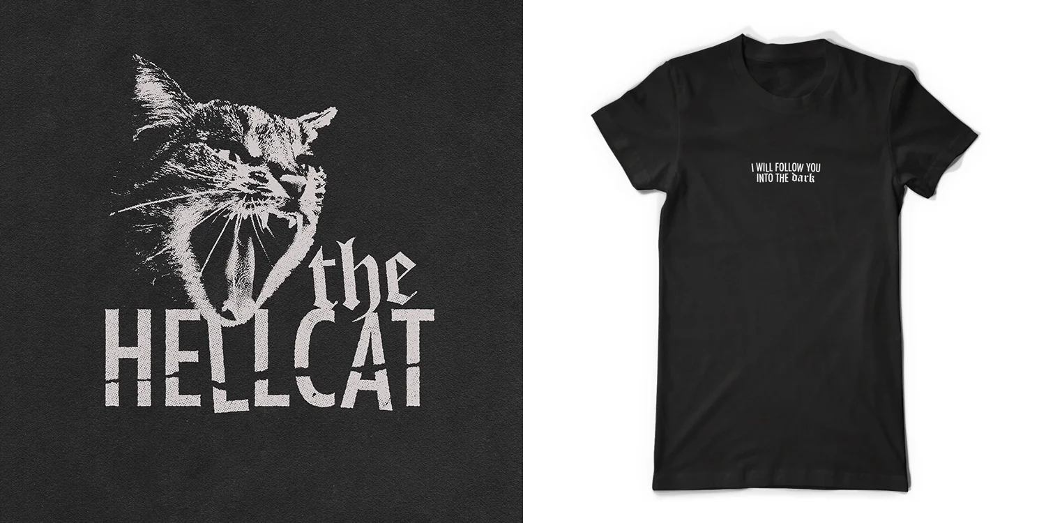Logo design and lettering for The Hellcat, a now-defunct concert venue in Kitchener (2018).