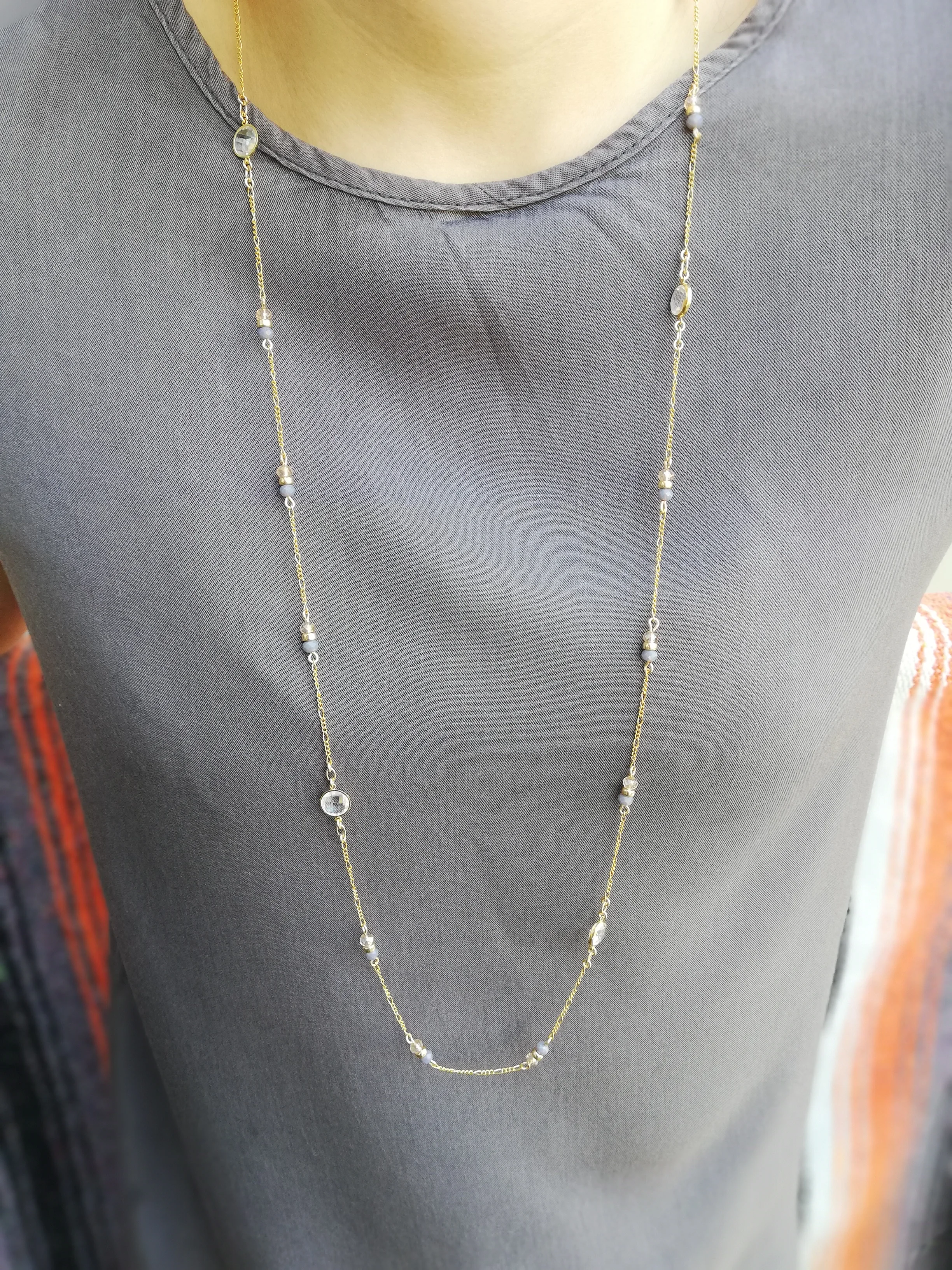 long beaded chain necklace
