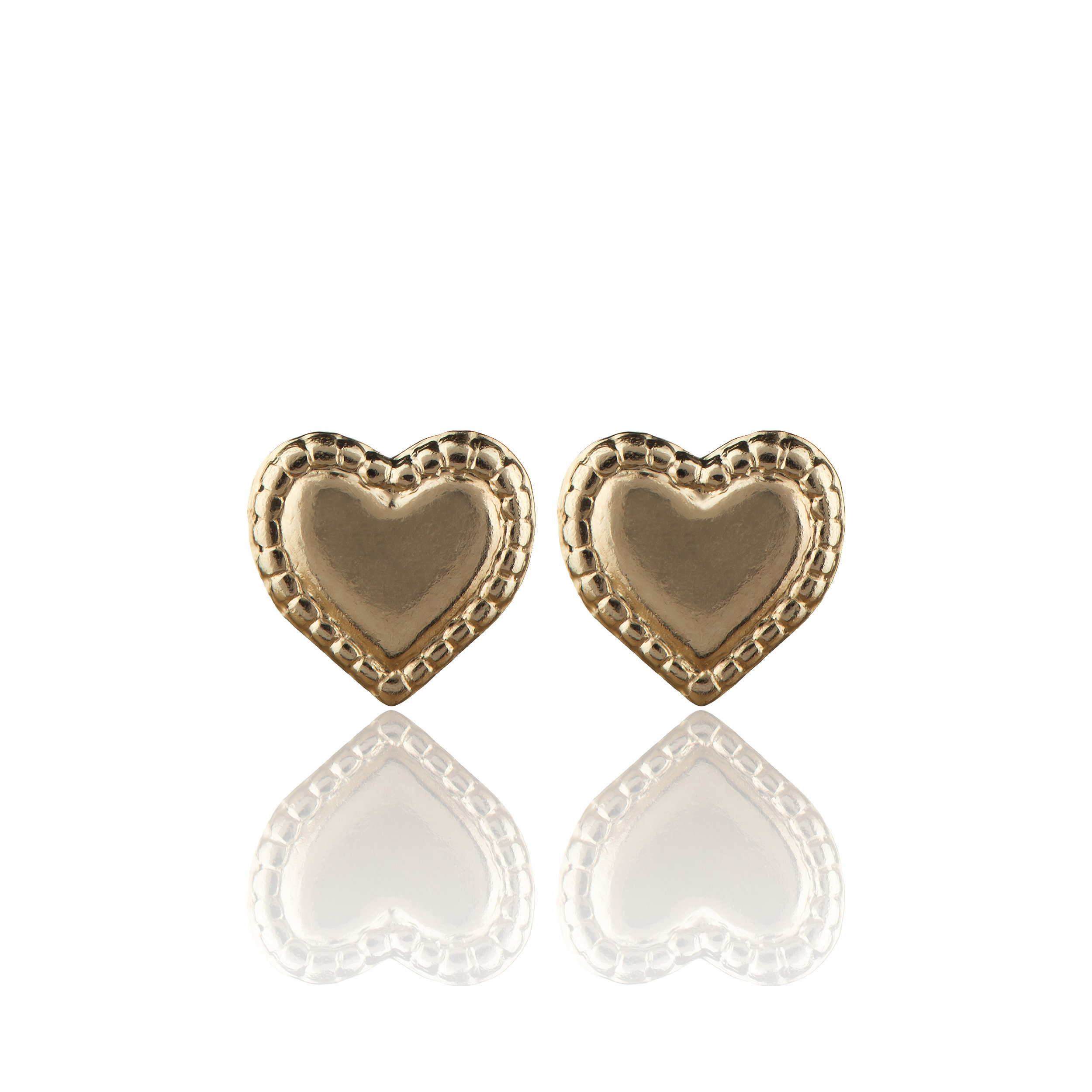 14ct yellow gold fill heart stud earrings