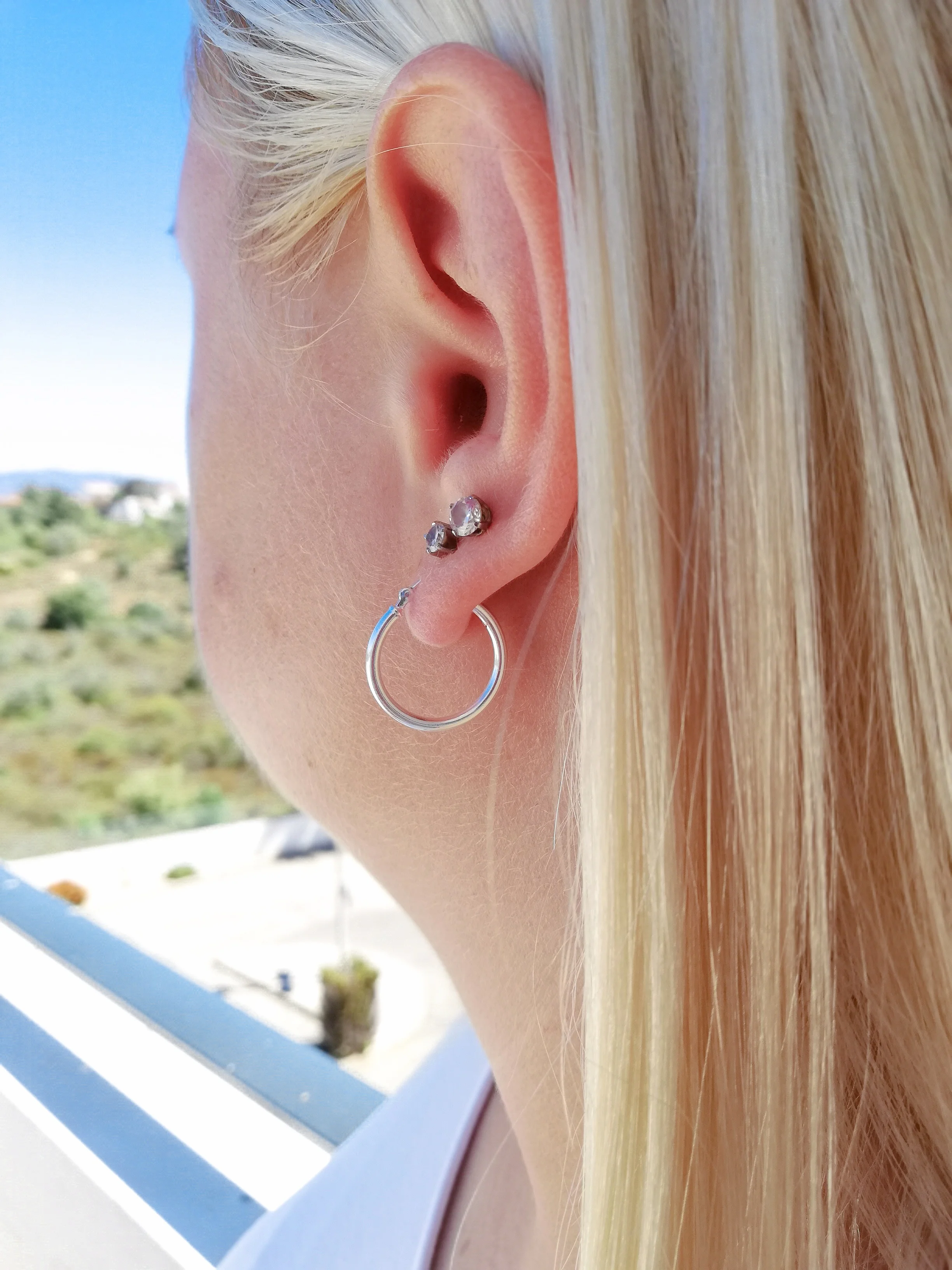 medium silver hoops