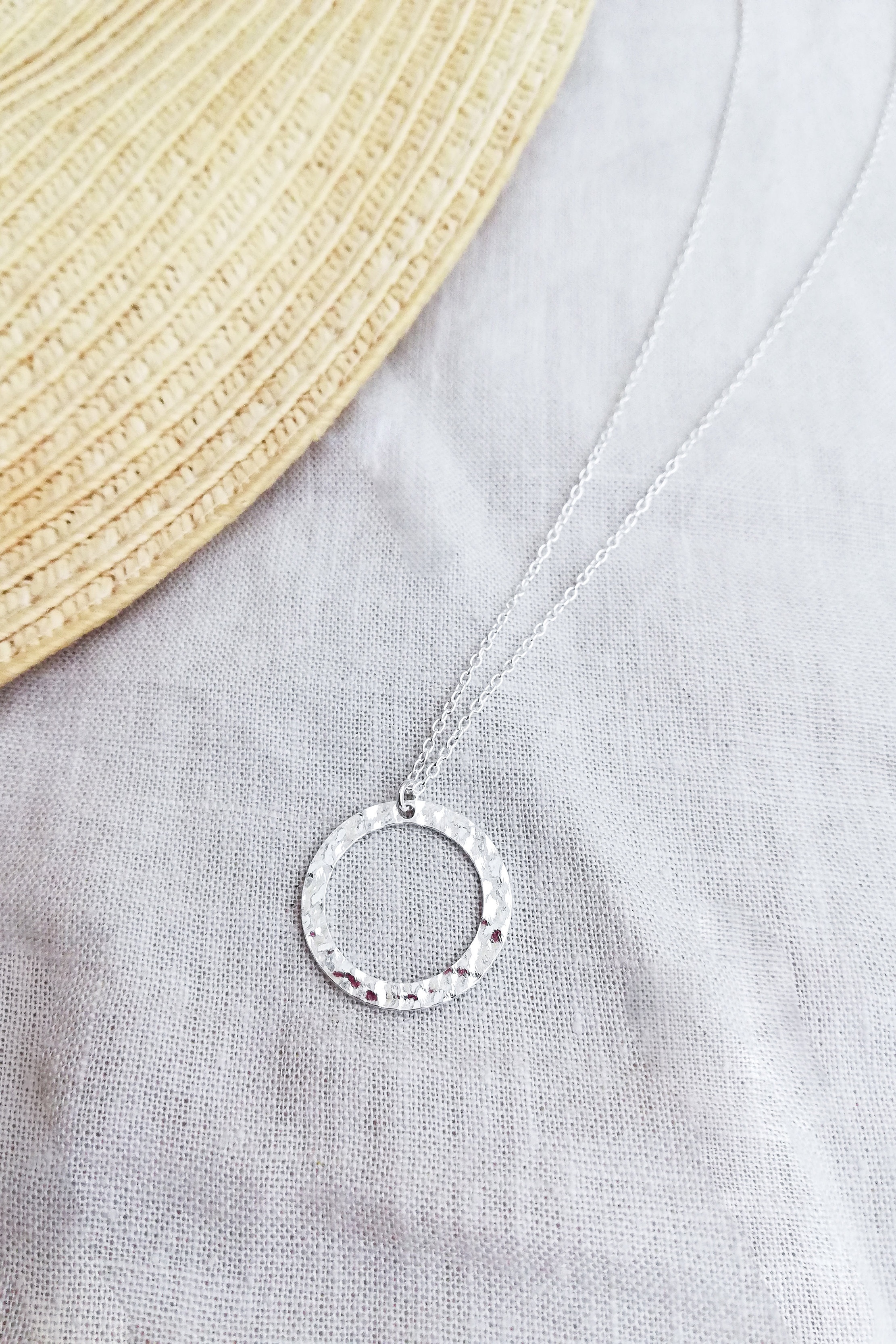 hammered sterling silver necklace