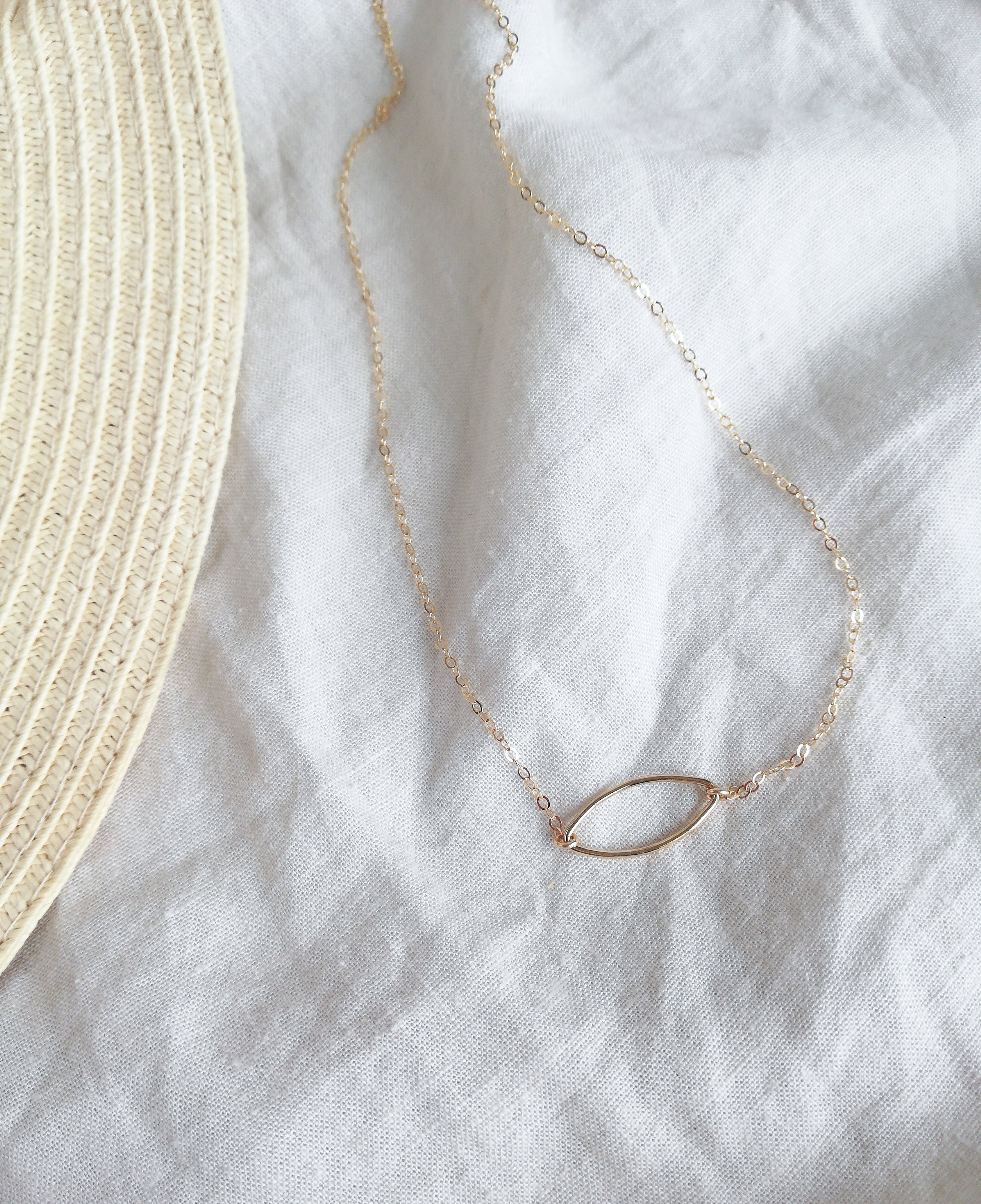 minimalist marquise necklace