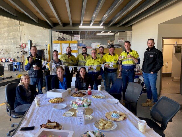Our Geographe Civil team enjoying raising funds for &quot;Australia's Biggest Morning Tea&quot; for the Cancer Council on Thursday. We raised $410 and enjoyed some scrumptious food. Our Admin team supplied a packaged morning tea to our entire site ba