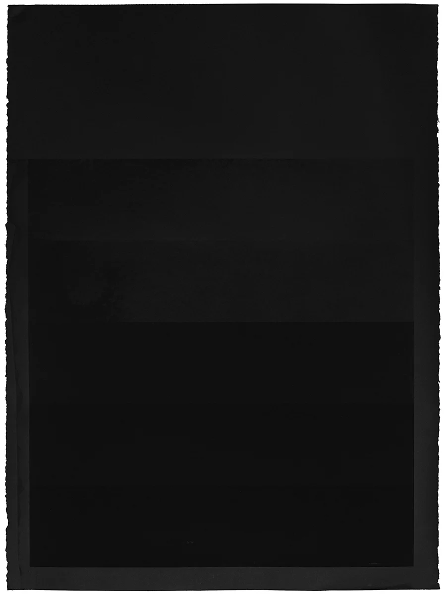 "Leading Nowhere" (1/8) black silkscreen ink on black Stonehenge paper 22 in. x 30 in. monoprint 2017