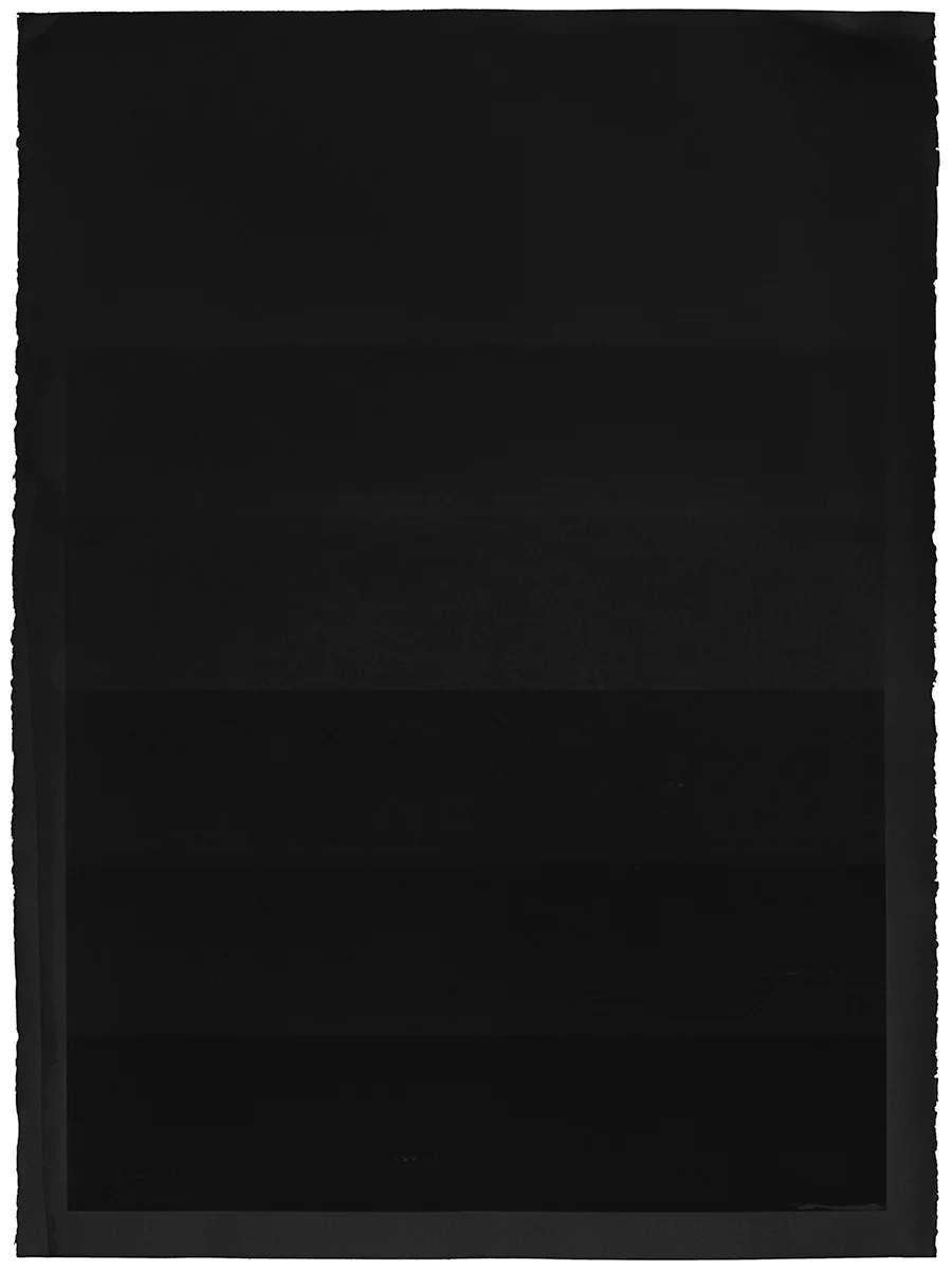 "Leading Nowhere" (3/8) black silkscreen ink on black Stonehenge paper 22 in. x 30 in. monoprint 2017