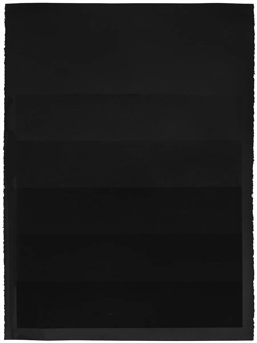 "Leading Nowhere" (4/8) black silkscreen ink on black Stonehenge paper 22 in. x 30 in. monoprint 2017
