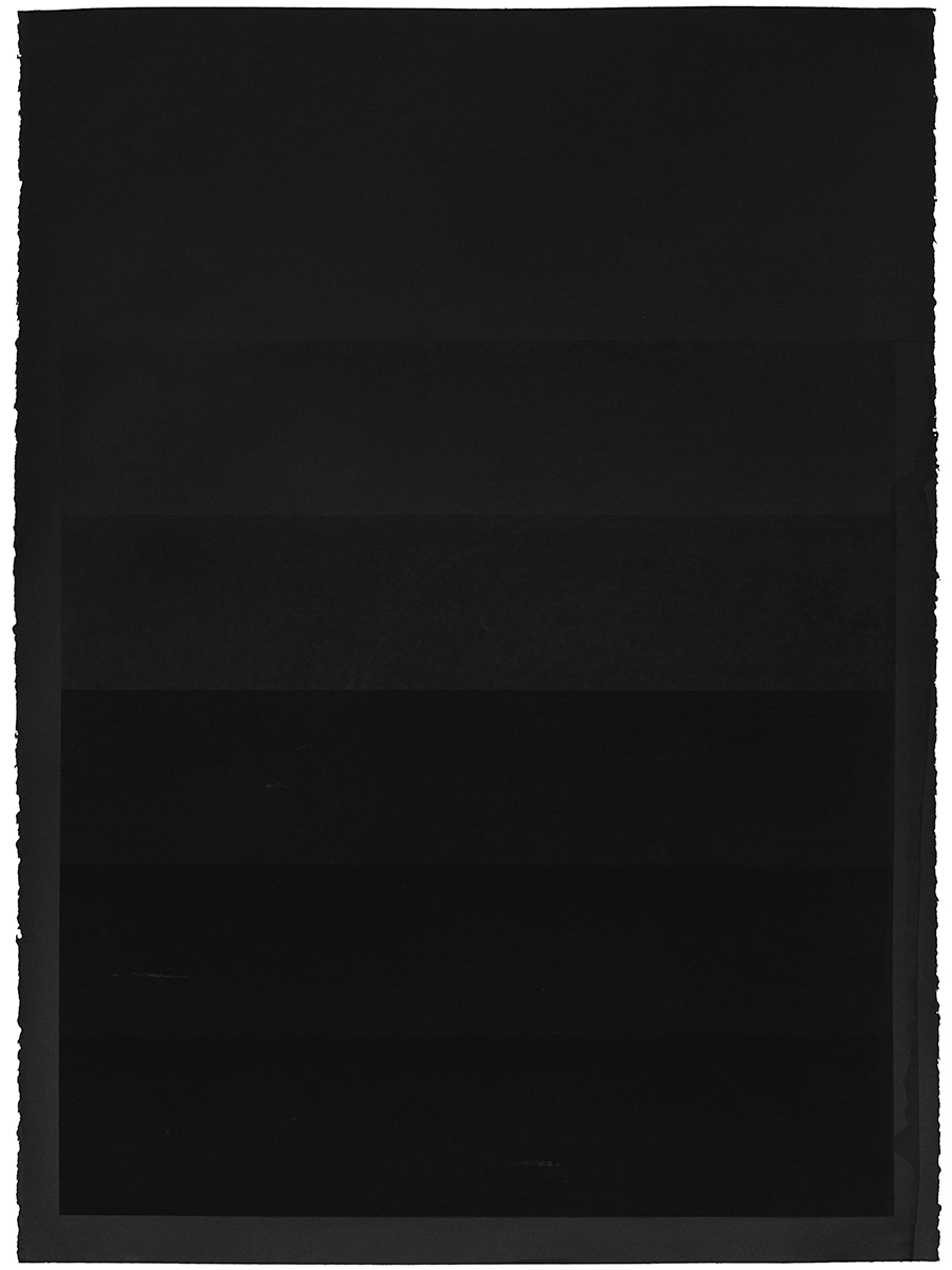 "Leading Nowhere" (6/8) black silkscreen ink on black Stonehenge paper 22 in. x 30 in. monoprint 2017