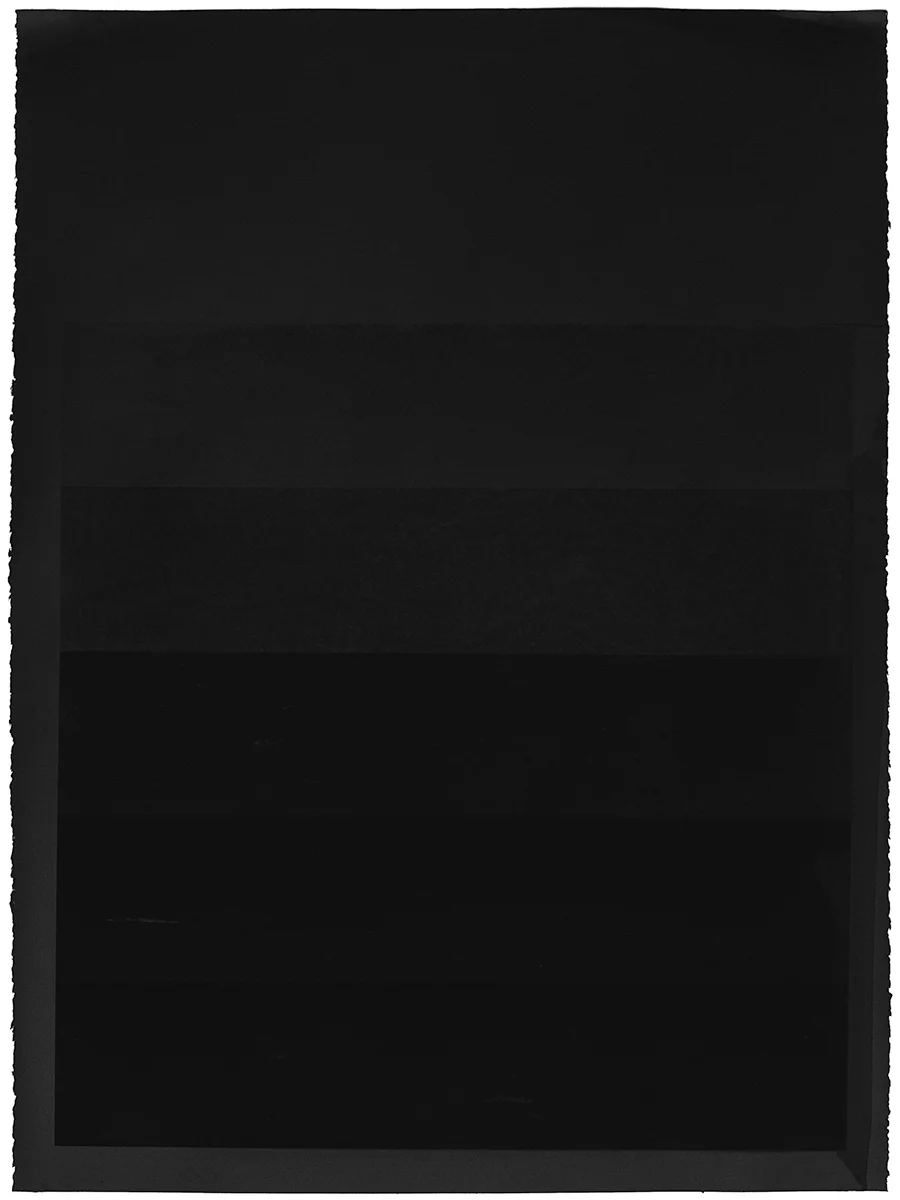 "Leading Nowhere" (7/8) black silkscreen ink on black Stonehenge paper 22 in. x 30 in. monoprint 2017